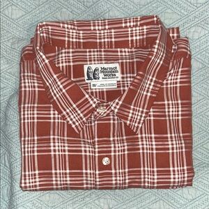 Marmot Red/Rust and White Plaid Men's Shirt Size XXL